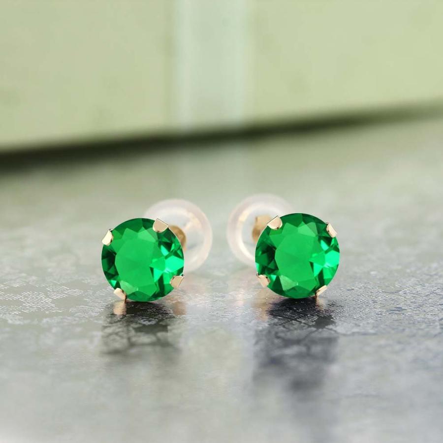 【並行輸入品】Gem Stone King 1.54カラット ナノエメラルド ピアス 14金 イエローゴールド K14 5月 誕生石 Gem S_3