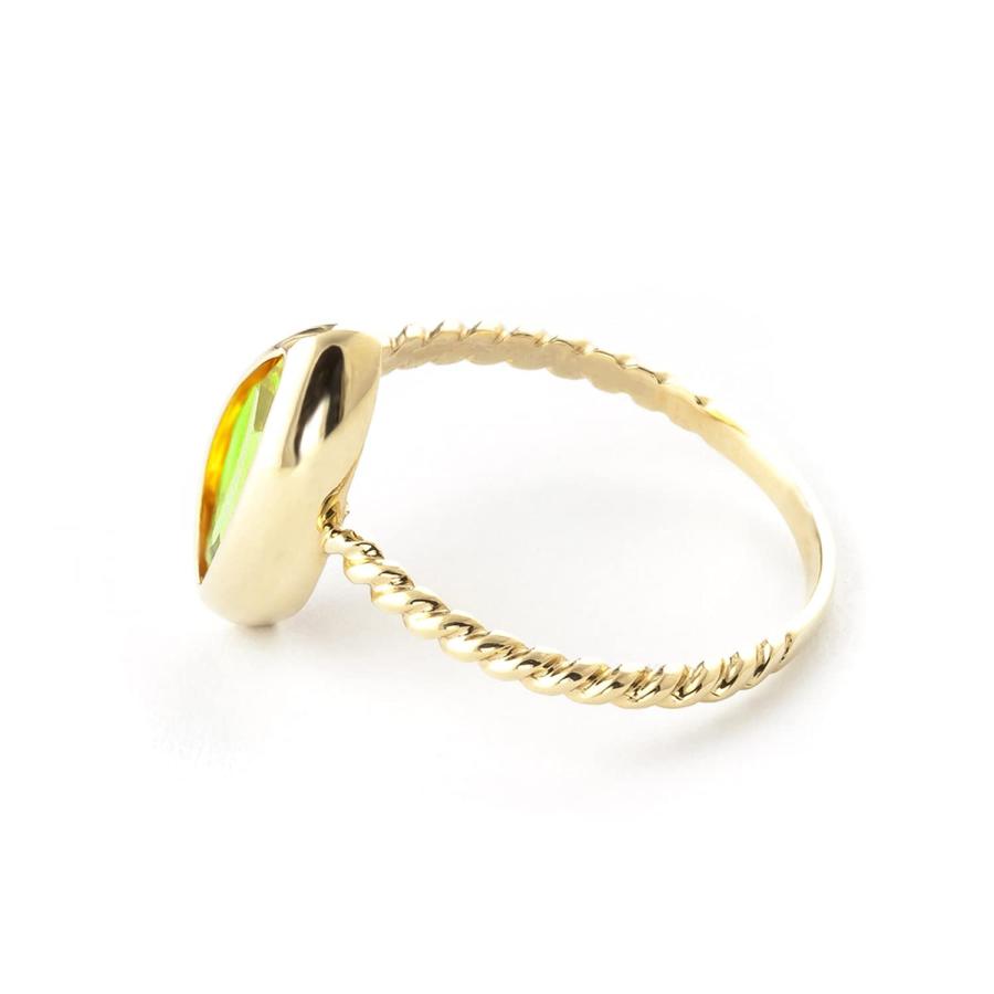 【並行輸入品】Galaxy Gold GG 14K ソリッドゴールド ケーブルバンドリング 天然マーキスペリドット付き, 金属 ジェムストーンの画像