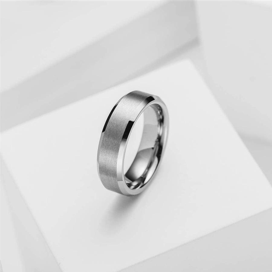 King Will 6 MMメンズのウェディングバンドタングステンカーバイドリング婚約リング快適フィット斜めエッジ　並行輸入品 3枚目