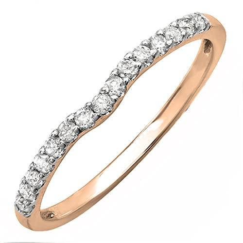 【並行輸入品】0.25カラット ラウンドホワイトダイヤモンド 14Kゴールド結婚指輪 1/4カラット (USA リングサイズ 7) Dazzliの画像