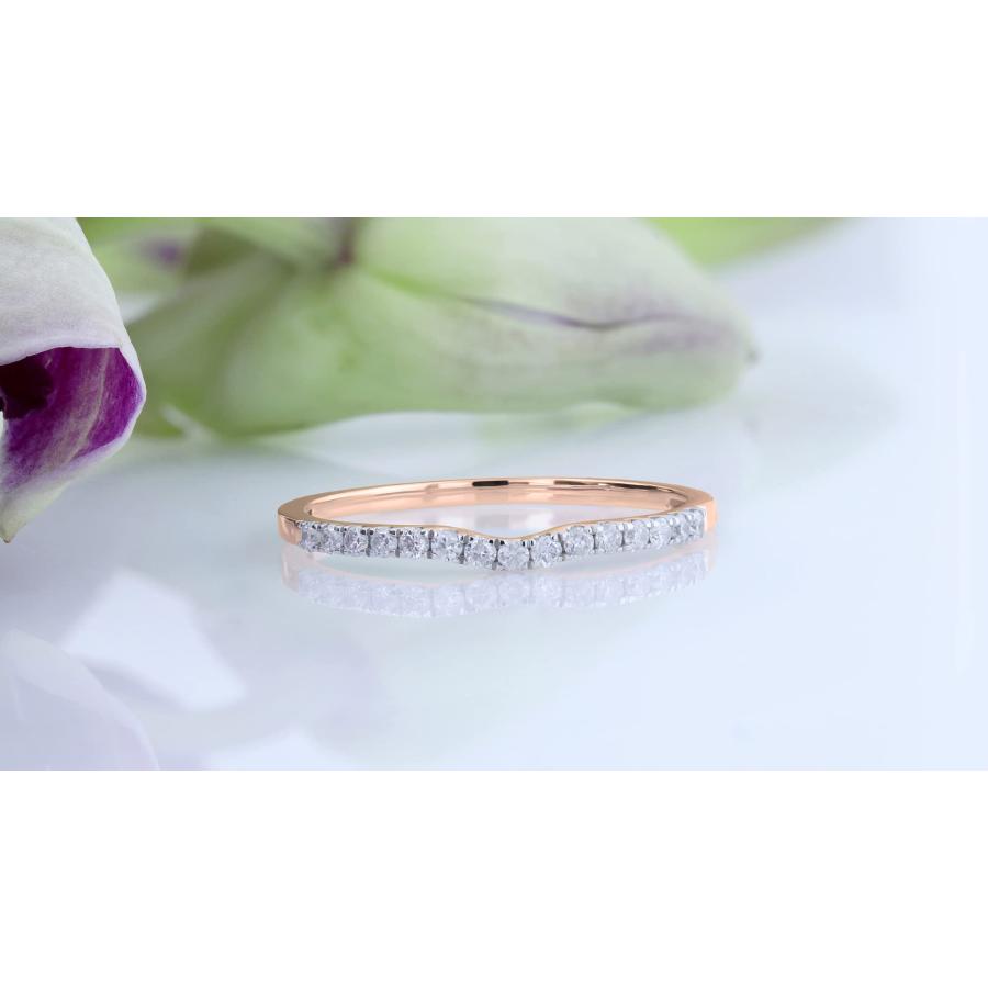 【並行輸入品】0.25カラット ラウンドホワイトダイヤモンド 14Kゴールド結婚指輪 1/4カラット (USA リングサイズ 7) Dazzliの画像