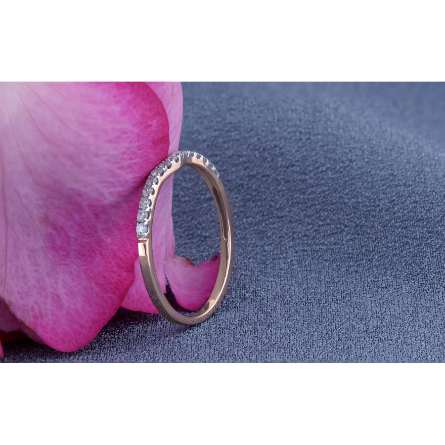 【並行輸入品】0.25カラット ラウンドホワイトダイヤモンド 14Kゴールド結婚指輪 1/4カラット (USA リングサイズ 7) Dazzliの画像