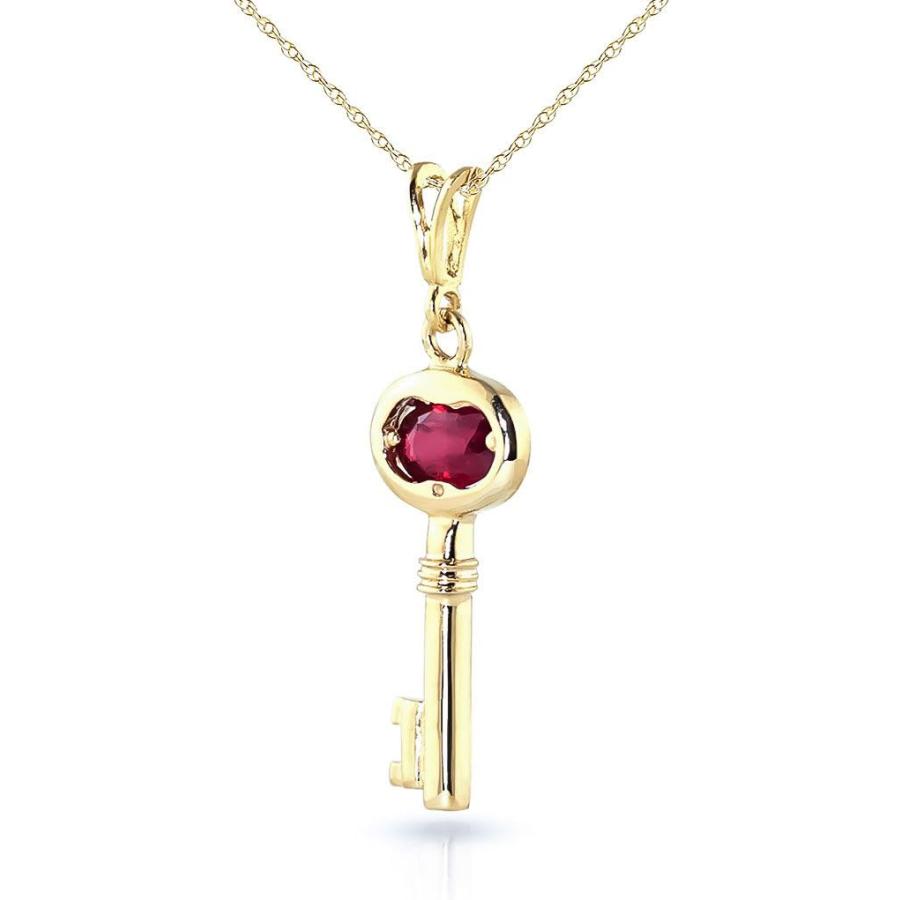 【並行輸入品】Galaxy Gold GG 0.5カラット 14Kソリッドゴールドネックレス ルビーキーペンダント チャームペンダント  金属  ルビの画像