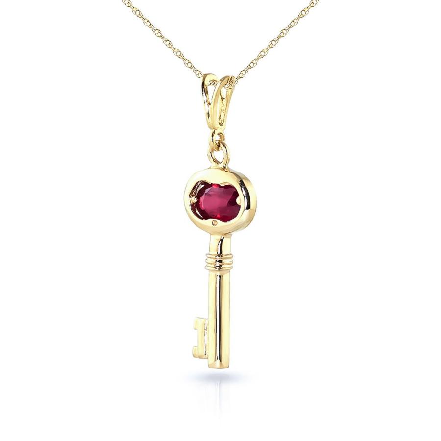 【並行輸入品】Galaxy Gold GG 0.5カラット 14Kソリッドゴールドネックレス ルビーキーペンダント チャームペンダント  金属  ルビの画像