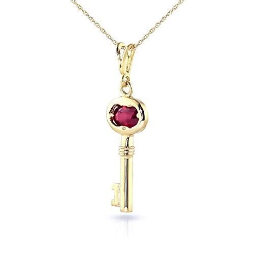 【並行輸入品】Galaxy Gold GG 0.5カラット 14Kソリッドゴールドネックレス ルビーキーペンダント チャームペンダント  金属  ルビの画像
