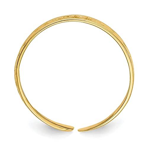 【並行輸入品】Iceカラット14?KイエローゴールドLove調節可能なキュートなつま先リングセットFineジュエリー理想的な母の日ギフトforの画像