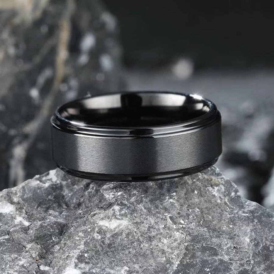 並行輸入品】King Will ベーシック8mm ブラックタングステンカーバイド 
