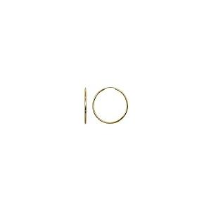 【並行輸入品】14?Kイエローゴールド連続エンドレスフープイヤリング(2?mmチューブ) 14K Yellow Gold Continuousの画像