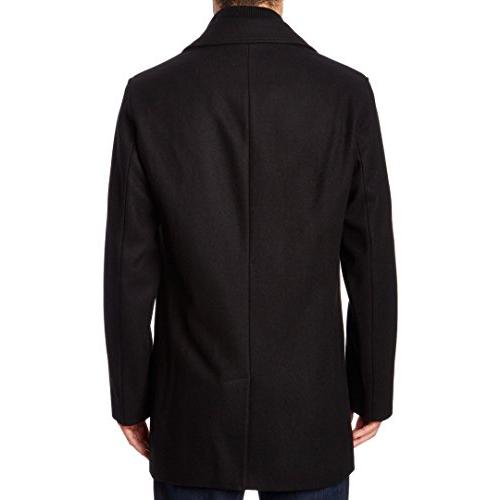 【並行輸入品】Cole Haan メンズ クラシック メルトン トッパーコート 人工皮革ディテール付き US サイズ: Medium カラー:の画像