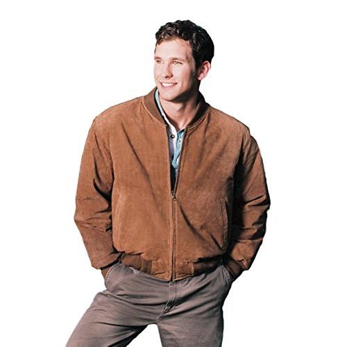 【並行輸入品】REEDメンズ ベースボール スエード レザージャケット（輸入品） キャメル XLサイズ (インポート) REED Men's Bの画像