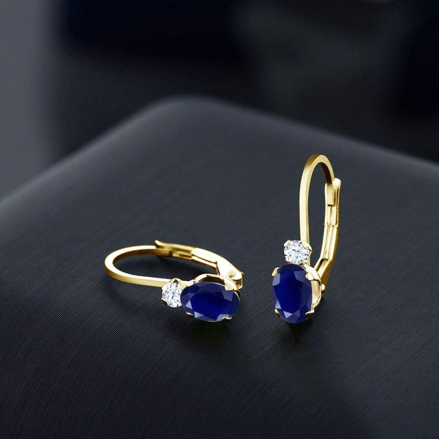 並行輸入品】Gem Stone King 1.18カラット 天然 サファイア ピアス 