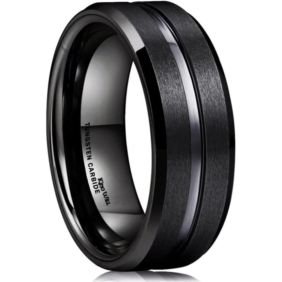 並行輸入品】King Will 結婚指輪 ブラック タングステンカーバイド 