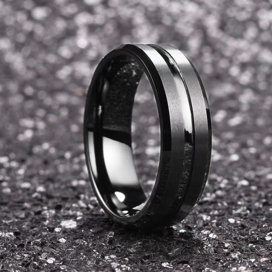 並行輸入品】King Will 結婚指輪 ブラック タングステンカーバイド 