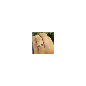 【並行輸入品】14?Kゴールドラウンドルビー&ホワイトダイヤモンドレディース結婚記念バンドリング USA リング サイズ 6 Dazzlingrの画像
