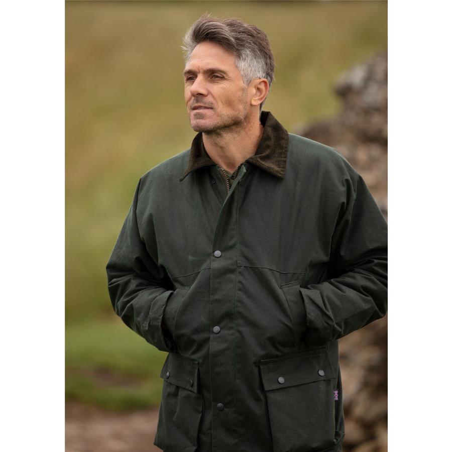 【並行輸入品】Walker & Hawkes パッドなしワックスドジャケット ハンティングコート メンズ オリーブ LL Walker andの画像
