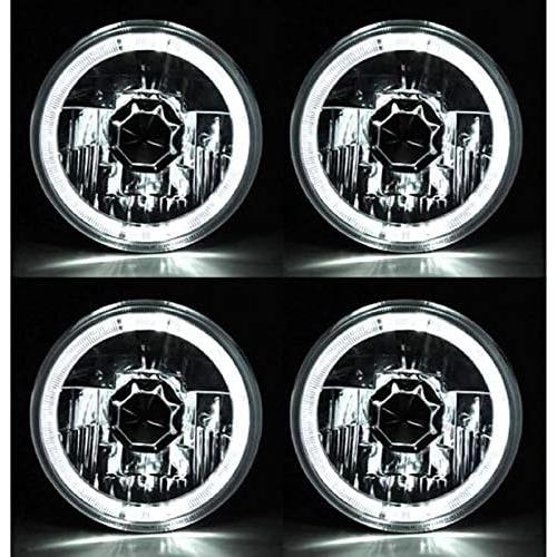 【並行輸入品】OCTANE LIGHTING 5-3/4インチ ホワイト LED ハロゲン 電球 ヘッドライト エンジェルアイ クリスタル クリアセッ_1