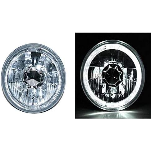 【並行輸入品】OCTANE LIGHTING 5-3/4インチ ホワイト LED ハロゲン 電球 ヘッドライト エンジェルアイ クリスタル クリアセッ_6