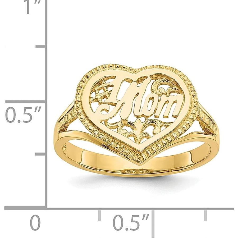 【並行輸入品】Iceカラット14 Kイエローゴールド# 1 Mom inハートバンドリングS / Loveの画像