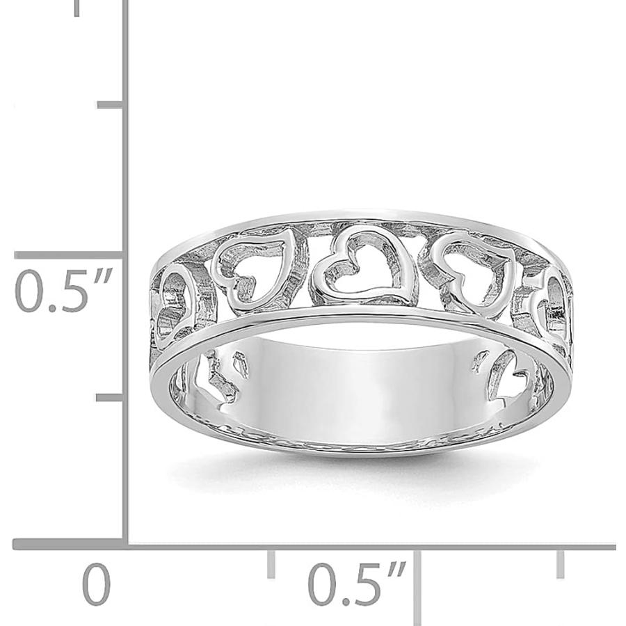 【並行輸入品】Iceカラット14 KホワイトゴールドハートバンドリングS / Love Fineジュエリーギフトセットレディースハートの画像