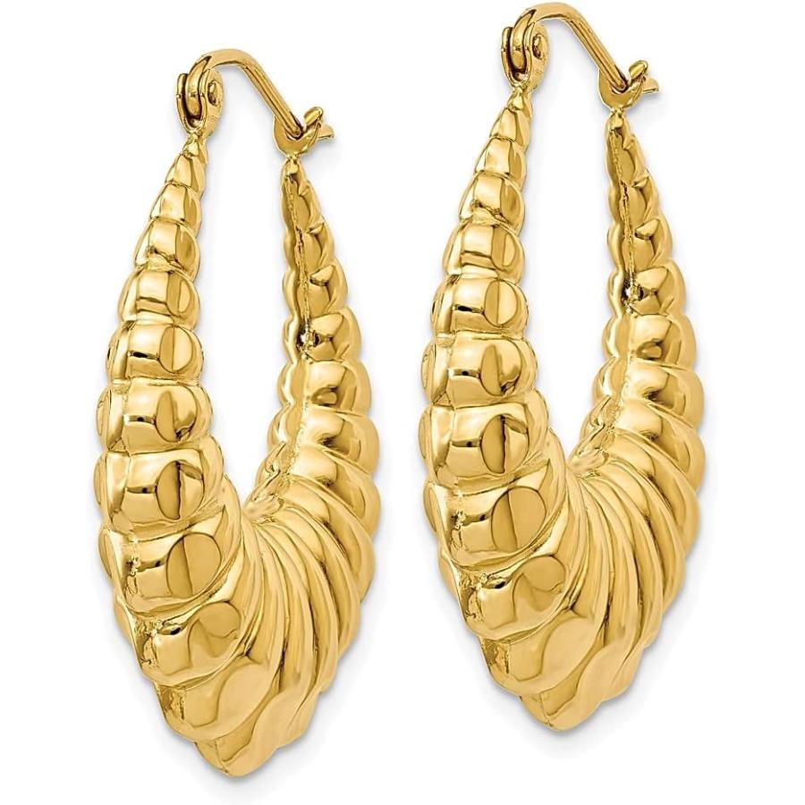 【並行輸入品】14K イエローゴールド フープイヤリング ファインジュエリー 女性へのギフトに  クリスタルの画像