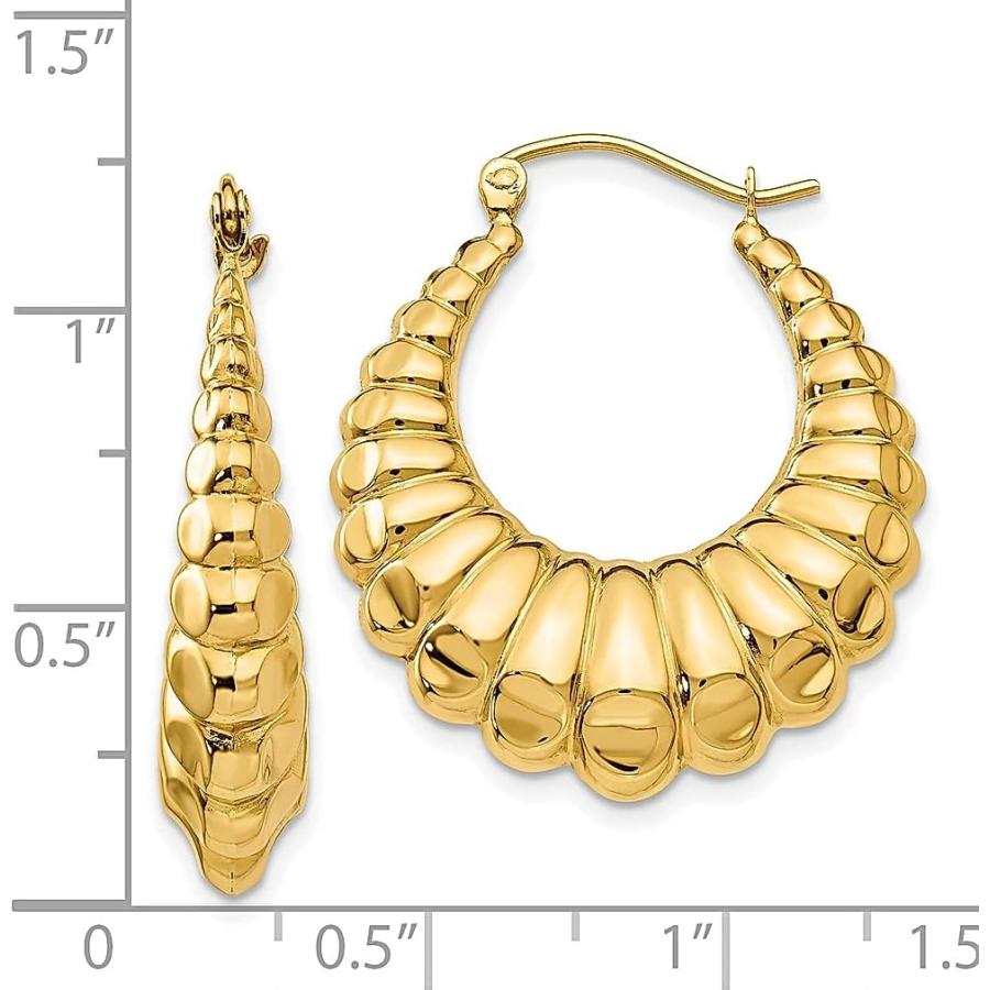 【並行輸入品】14K イエローゴールド フープイヤリング ファインジュエリー 女性へのギフトに  クリスタルの画像