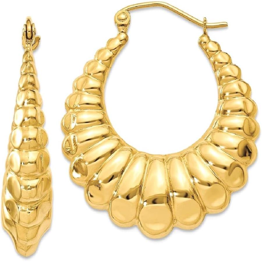 【並行輸入品】14K イエローゴールド フープイヤリング ファインジュエリー 女性へのギフトに  クリスタルの画像