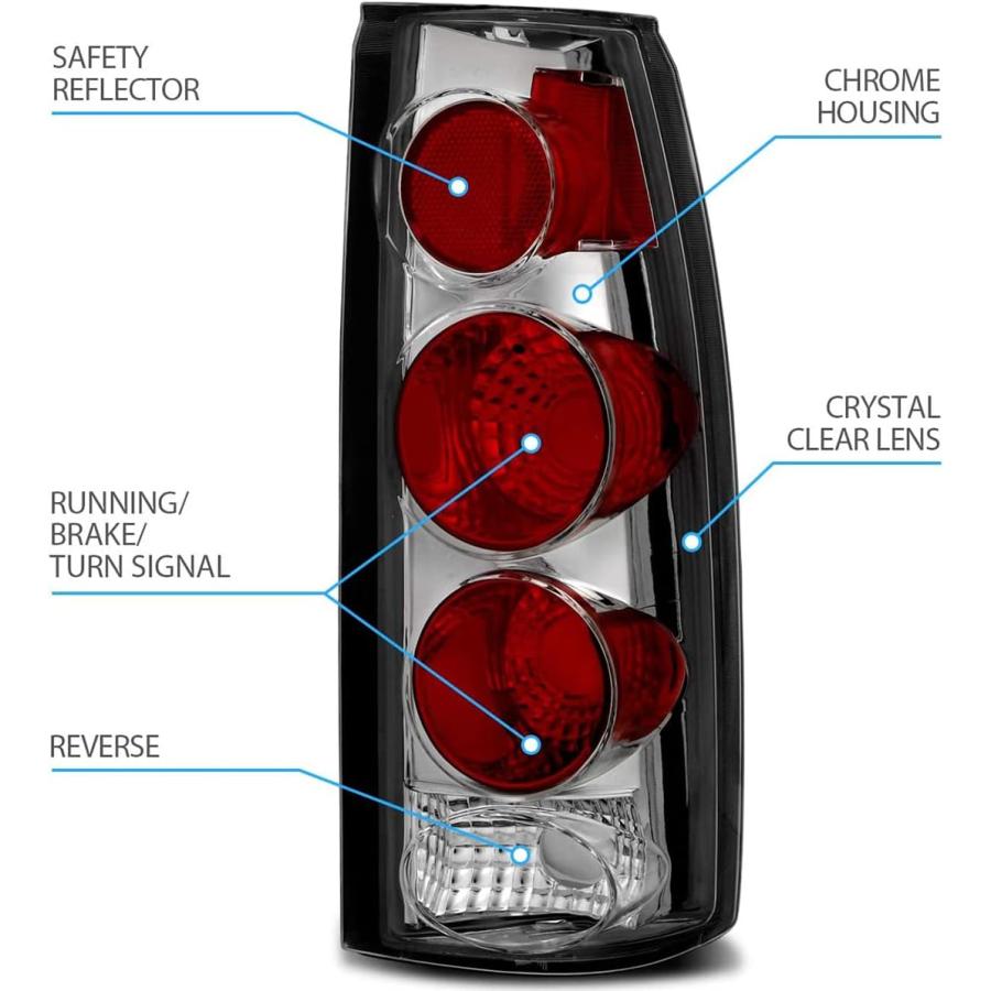 【並行輸入品】SPPC Chrome Euro Tail Lights Assembly Set for Chevrolet Full Size -_2