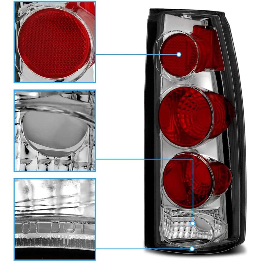 【並行輸入品】SPPC Chrome Euro Tail Lights Assembly Set for Chevrolet Full Size -_3