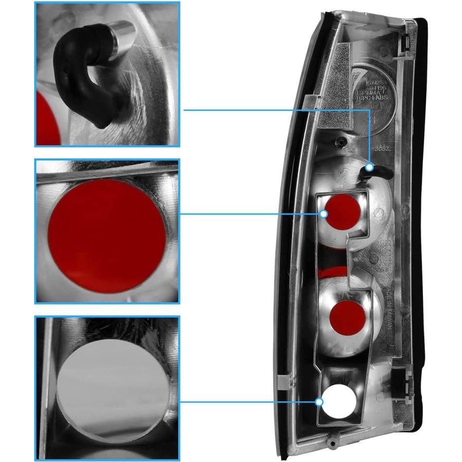 【並行輸入品】SPPC Chrome Euro Tail Lights Assembly Set for Chevrolet Full Size -_4