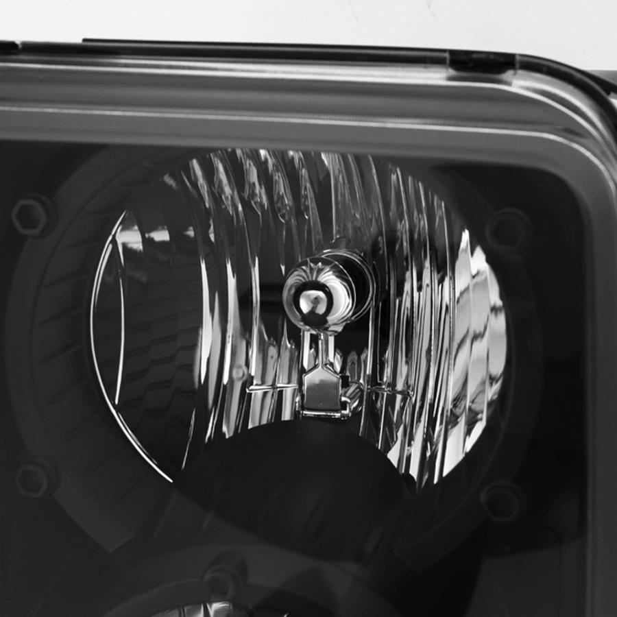 【並行輸入品】Jeep Commander SUV アンバー ブラック 交換用ヘッドライト ドライバー/助手席ヘッドランプ ペアの画像