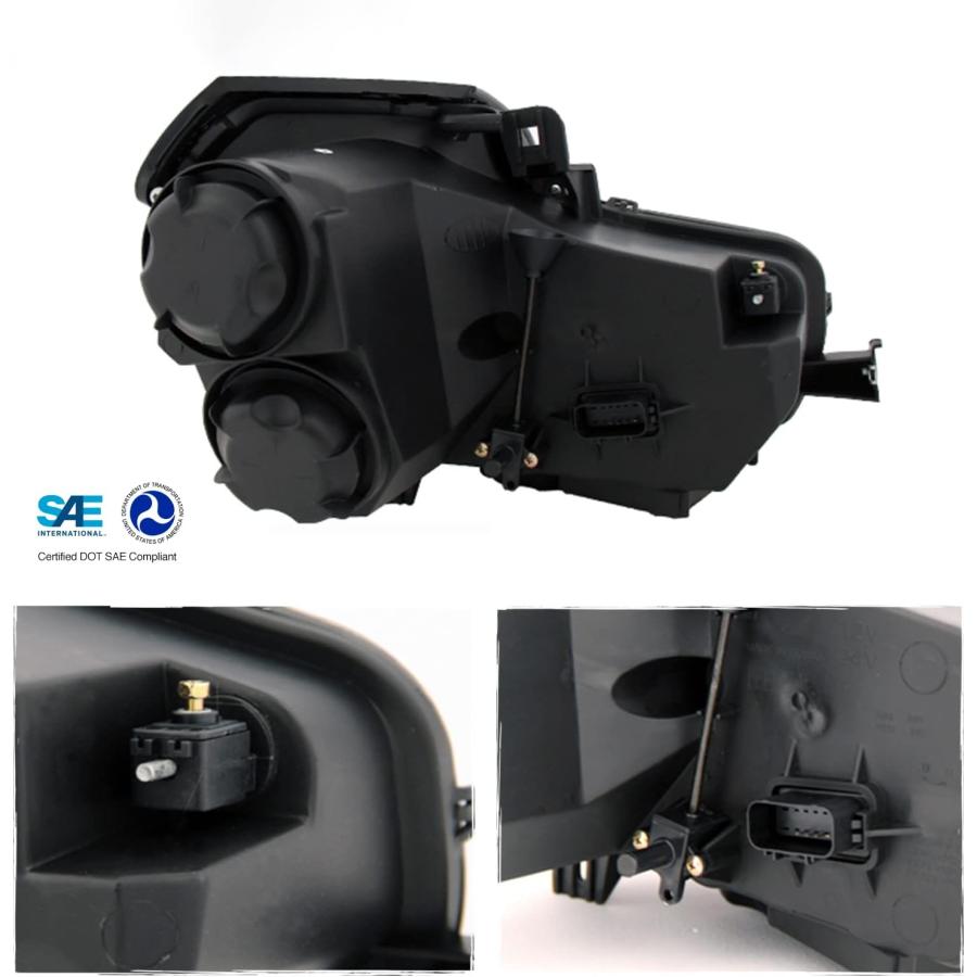【並行輸入品】キャデラックCTSハロゲンタイプブラックOE交換用ヘッドライトドライバー/助手席ヘッドランプペアの画像