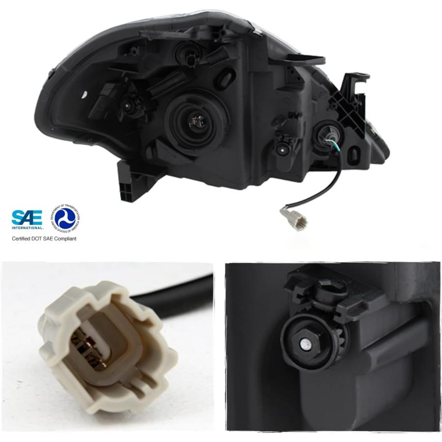 【並行輸入品】2007-2012年式日産バーサアンバークロームベゼル OE交換用ヘッドライトドライバー/助手席ヘッドランプペア　_2