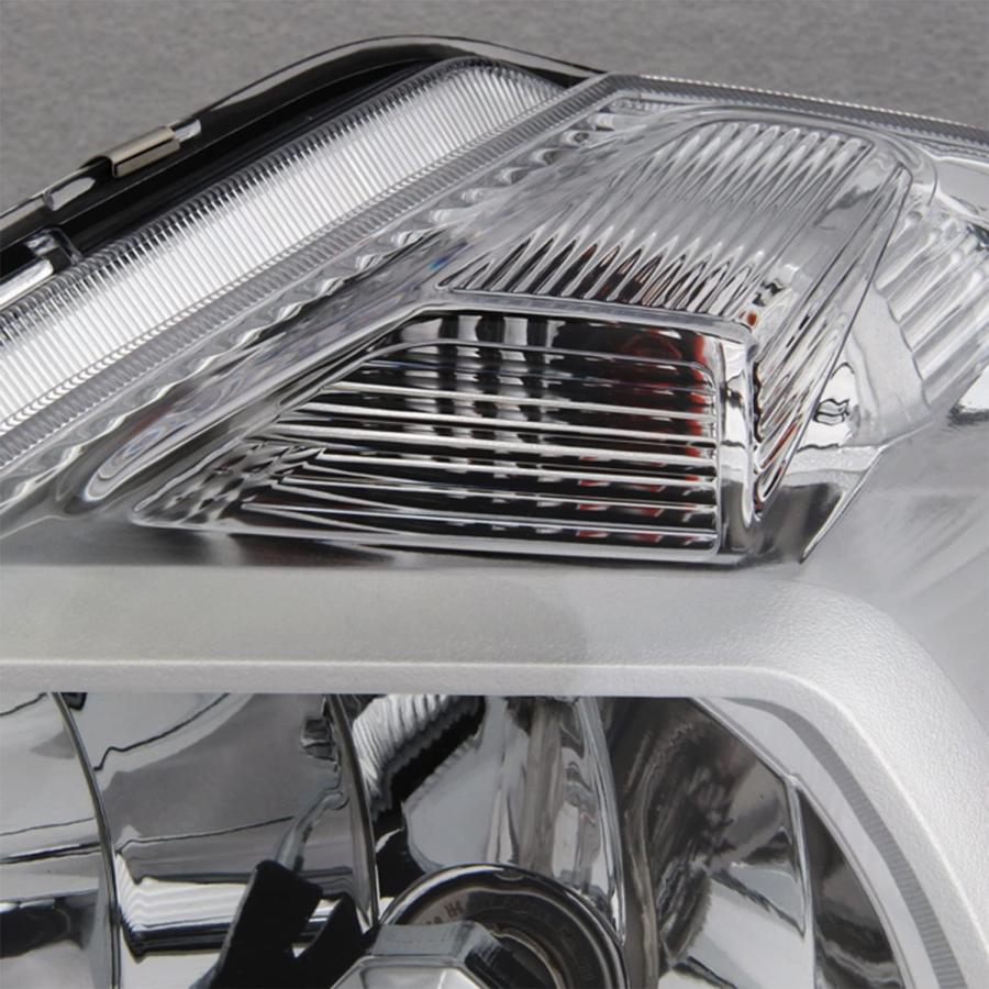 【並行輸入品】2007-2012年式日産バーサアンバークロームベゼル OE交換用ヘッドライトドライバー/助手席ヘッドランプペア　_4
