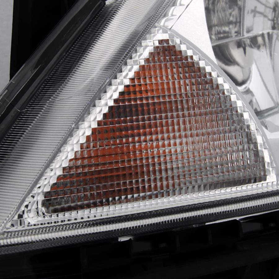 【並行輸入品】2007-2012年式日産バーサアンバークロームベゼル OE交換用ヘッドライトドライバー/助手席ヘッドランプペア　_5