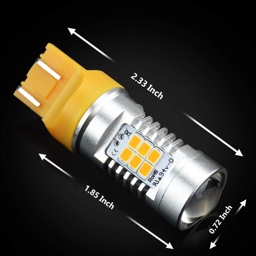 【並行輸入品】JDM ASTAR 非常に明るいPXチップ 7440 7441 7443 7444 アンバーイエローウィンカーLED電球の画像