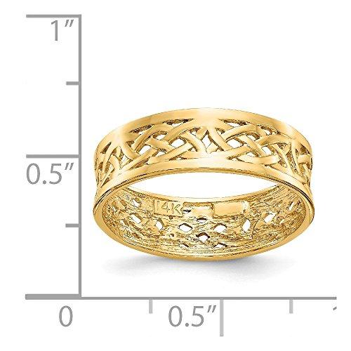 【並行輸入品】ソリッド14 Kイエローゴールド光沢仕上げケルトノットバンドリング6 mmの画像