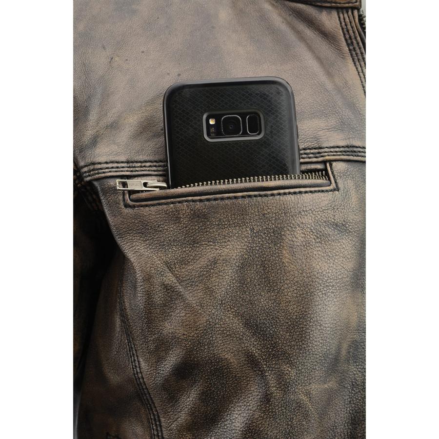 【並行輸入品】Milwaukee Leather ビッグメンズ ダメージ加工 ブラウン オートバイジャケット ベント US サイズ: Largeの画像