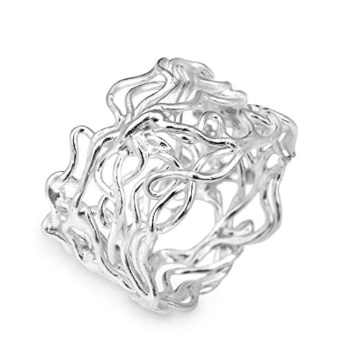 【並行輸入品】AeraVida モダンワイヤーメッシュツイストバンド .925スターリングシルバーリング | 繊細な結婚指輪 | バリニーズコン_1