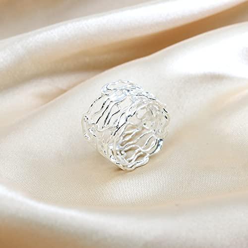 【並行輸入品】AeraVida モダンワイヤーメッシュツイストバンド .925スターリングシルバーリング | 繊細な結婚指輪 | バリニーズコン_4