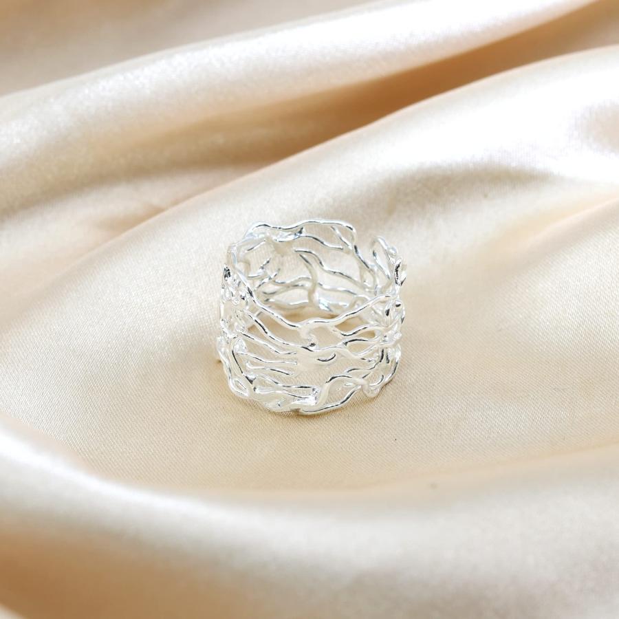 【並行輸入品】AeraVida モダンワイヤーメッシュツイストバンド .925スターリングシルバーリング | 繊細な結婚指輪 | バリニーズコン_6