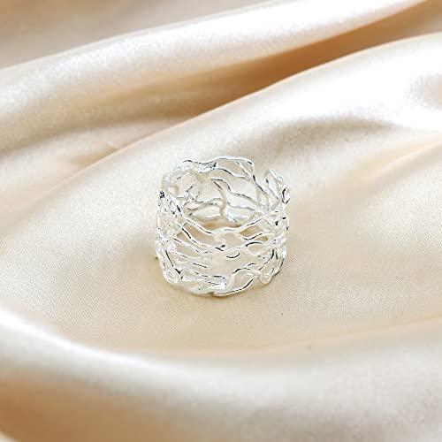 【並行輸入品】AeraVida モダンワイヤーメッシュツイストバンド .925スターリングシルバーリング | 繊細な結婚指輪 | バリニーズコン_7
