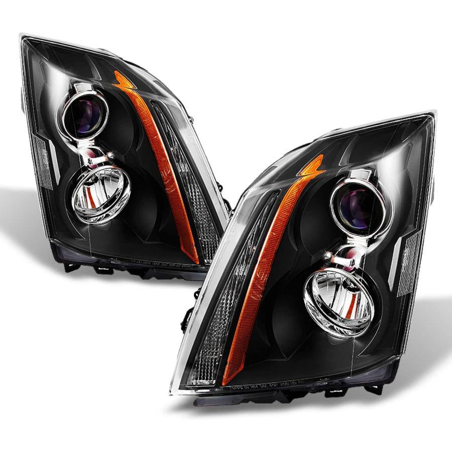 【並行輸入品】キャデラック CTS CTS-V OE交換用ハロゲンプロジェクターヘッドライト LH/RH ドライバー助手席ランプ ブラック　_1
