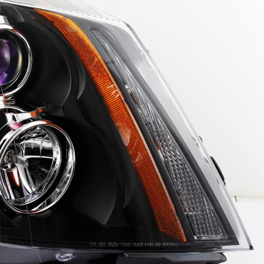 【並行輸入品】キャデラック CTS CTS-V OE交換用ハロゲンプロジェクターヘッドライト LH/RH ドライバー助手席ランプ ブラック　_5