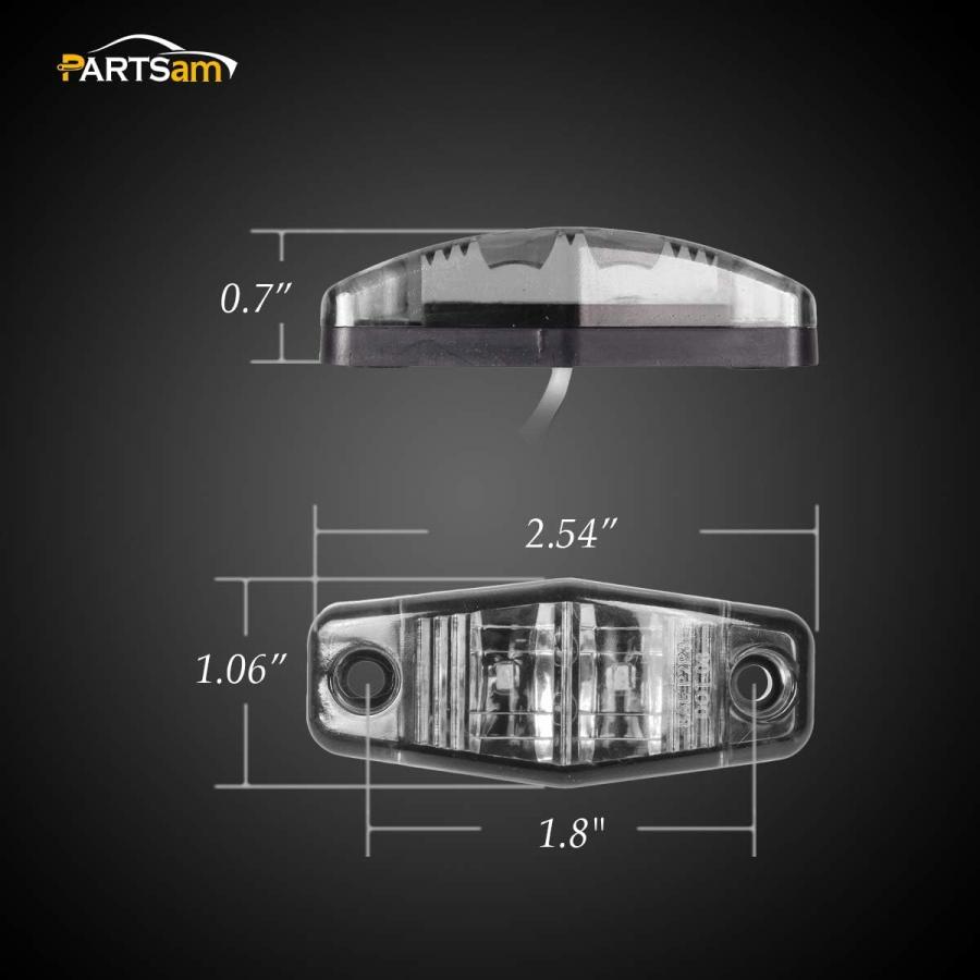 【並行輸入品】Partsam 8pcs 2.5inch Oval Side Fender Marker Light Red/Amber Clear Lの画像