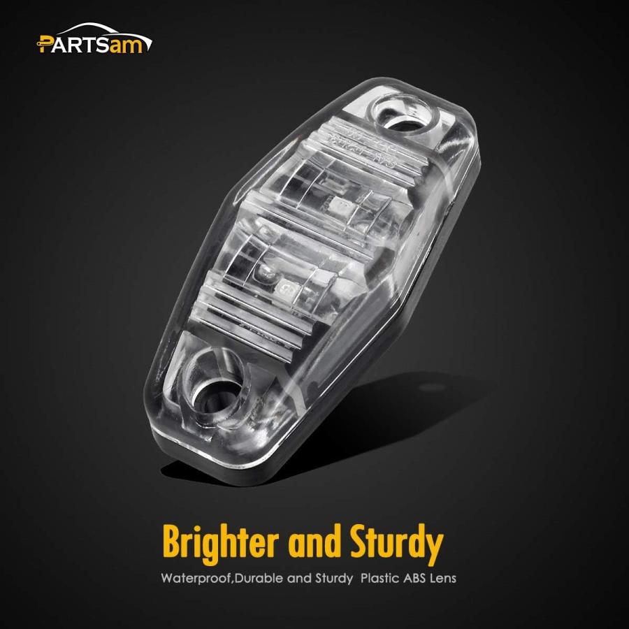 【並行輸入品】Partsam 8pcs 2.5inch Oval Side Fender Marker Light Red/Amber Clear Lの画像