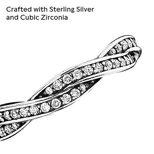 【並行輸入品】Pandora スパークリングツイストラインリング 彼女へのギフト 重ね付け可能なスターリングシルバーリング スターリ_7