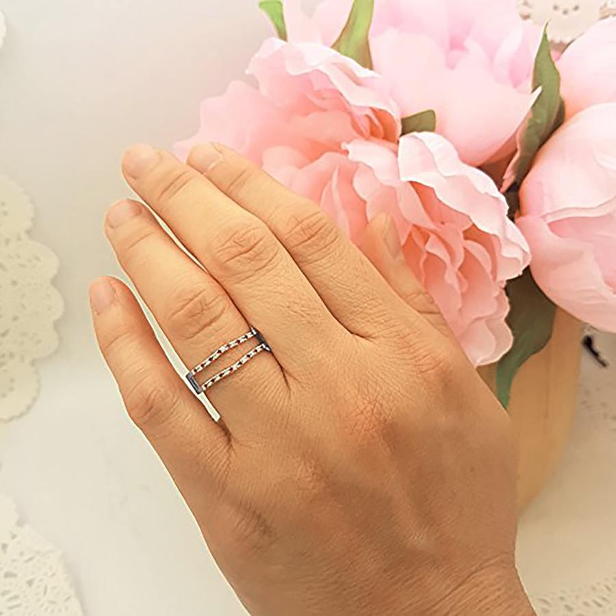 【並行輸入品】14?K Gold Round Rubyレディース結婚記念バンドEnhancerガードダブルリング (USA リングサイズ 5.5の画像