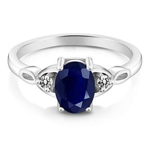 【並行輸入品】[Gem Stone King] 1.87カラット 天然 サファイア 指輪 リング レディース 天然 ダイヤモンド シルバー925の画像
