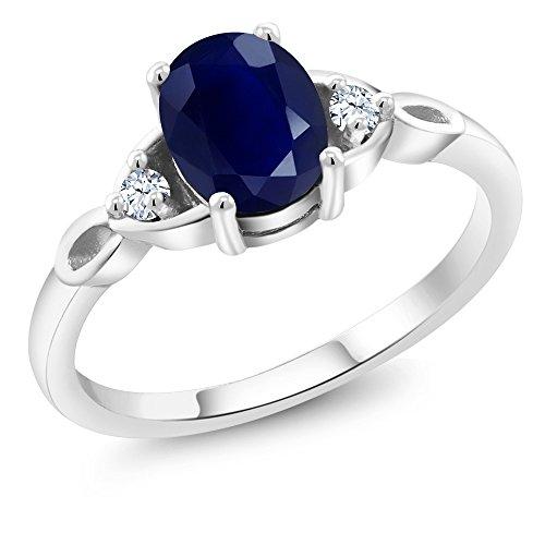 【並行輸入品】[Gem Stone King] 1.85カラット 天然 サファイア 指輪 リング レディース シルバー925 9月 誕生石 Geの画像