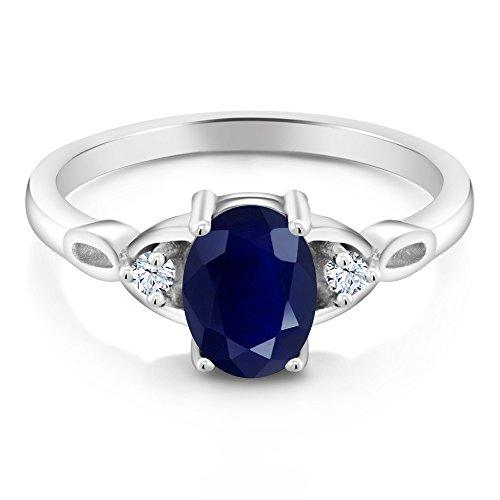 【並行輸入品】[Gem Stone King] 1.85カラット 天然 サファイア 指輪 リング レディース シルバー925 9月 誕生石 Geの画像